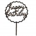 Cake topper happy birthday zwart kartel